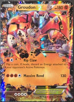 DAMAGED Groudon EX 85/160 XY Primal Clash Authentic Pokemon Card - Image 1