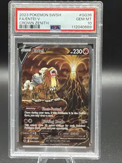 Pokemon 2023 Crown Zenith Galarian Gallery Entei V GG36 PSA 10 Full Art Holo - Image 1