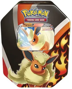 Pokemon TCG: Eevee Evolutions Tin (Flareon V) 820650809057 - Image 1