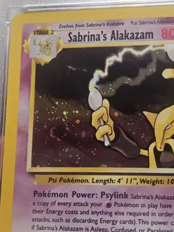 2000 Pokemon Gym Challenge #16 Sabrina's Alakazam Holo PSA 8 - Swirl - Image 3