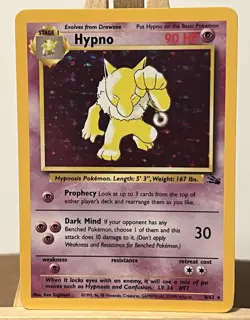 Pokemon TCG Hypno 8/62 Fossil Holo Rare Unlimited English 1999 WOTC 90 HP - Image 1