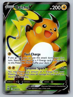 Raichu V 158/172 Ultra Rare Brilliant Stars Pokemon NM - Image 1