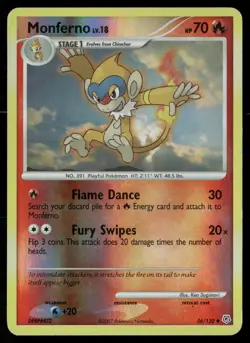 Monferno 56/130 Uncommon Diamond & Pearl Pokemon Reverse Holo HP - Image 1