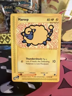 Pokemon TCG Mareep Expedition Card 119/165 Regular Common E-Reader LP Vintage - Image 1