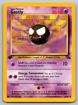 Gastly 33/62 1st Edition Fossil Pokemon - Image 1
