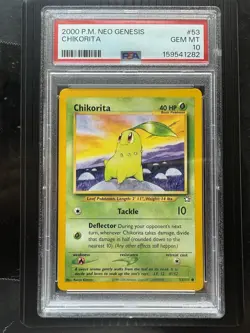 2000 POKEMON NEO GENESIS UNLIMITED CHIKORITA 53/111 PSA 10 - Image 1