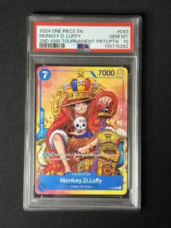 Monkey D Luffy - P-043 - PSA 10 GEM - 2nd Anniversary - English - One Piece - Image 1