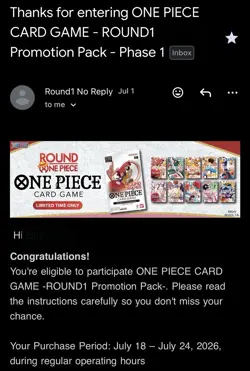 Round 1 One Piece Card Game Promotional Pack - English Presale ALL 10 packs - Image 3