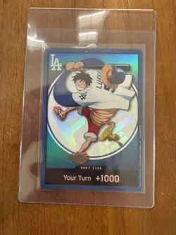 ONE PIECE X DODGERS PROMO MONKEY D LUFFY CARD 7/2/26 *IN HAND* - Image 1