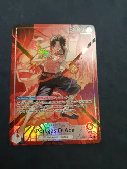 One Piece TCG Portgas D Ace OP16-001 Alternate ALT ART The Time Of Battle L - Image 1