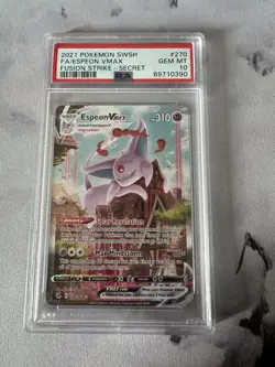 Pokemon TCG SWSH Fusion Strike Espeon VMAX 270/264 Alt Art Secret Rare PSA 10 - Image 1