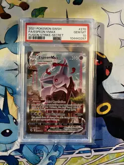 Espeon VMAX 270/264 Pokemon SWSH Fusion Strike Secret Rare Alt Art PSA 10 Card - Image 1
