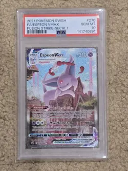 Espeon VMAX 270/264 Pokemon SWSH Fusion Strike Secret Rare Alt Art PSA 10 - Image 1