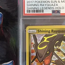 2017 POKEMON SUN & MOON SHINING LEGENDS #56/73 SHINING RAYQUAZA HOLO PSA 9 - Image 2
