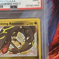2017 POKEMON SUN & MOON SHINING LEGENDS #56/73 SHINING RAYQUAZA HOLO PSA 9 - Image 3