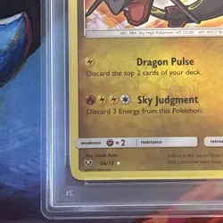 2017 POKEMON SUN & MOON SHINING LEGENDS #56/73 SHINING RAYQUAZA HOLO PSA 9 - Image 5