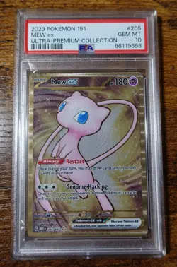 Mew ex 205/165 PSA 10 Metal Ultra Premium Collection Pokemon Card Graded - Image 1