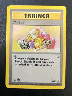 Pokemon Card Mr. Fuji 58/62 1st Edition Fossil LP Vintage WOTC 1999 Trainer - Image 1