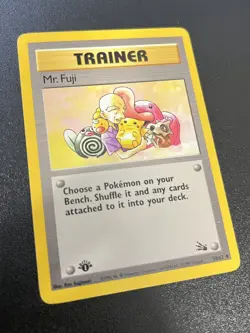 Pokemon Card Mr. Fuji 58/62 1st Edition Fossil LP Vintage WOTC 1999 Trainer - Image 2
