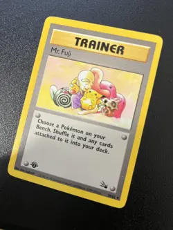 Pokemon Card Mr. Fuji 58/62 1st Edition Fossil LP Vintage WOTC 1999 Trainer - Image 3