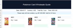 Pokemon TCG Trading Cards Dedicated listing for wholesale orders - Image 1