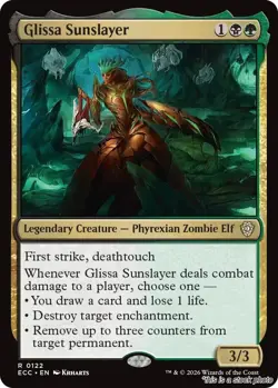 MTG Glissa Sunslayer Card #122 Commander: Lorwyn Eclipsed NM Magic - Image 1