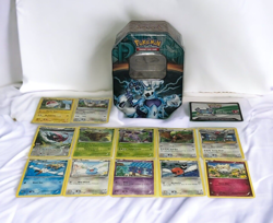 Pokemon TCG Trading Card Game Thundurus Tin and 13 Cards CCG Lot #8 - Image 1