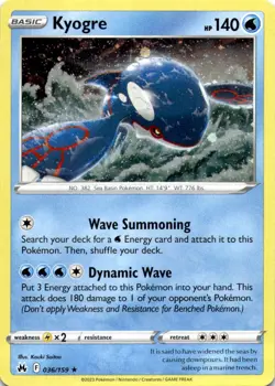 Kyogre - (Pixel Holo) Holo Rare Miscellaneous Cards & Products 036/159 NM - Image 1