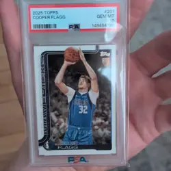 2025-26 Topps Flagship Cooper Flagg RC #201 Mavericks PSA 10 GEM MINT Rookie - Image 3