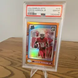 2024 Panini Donruss Optic Marvin Harrison Jr. Orange Prizm /249 #276 PSA 10 - Image 1