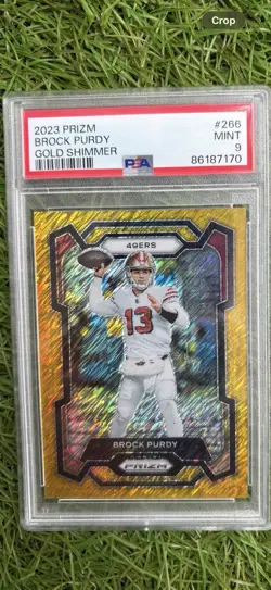 Panini 2023 Prizm Brock Purdy 49ers #266 Gold Shimmer /10 PSA 9 - Image 1