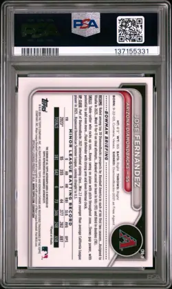 2024 Bowman Chrome - Prospect Autographs Jose Fernandez #CPA-JF Green /99 PSA 10 - Image 2