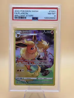 Pokemon Flareon Trainer Gallery TG01/TG30 Brilliant Stars 2022 PSA 8 - Image 1