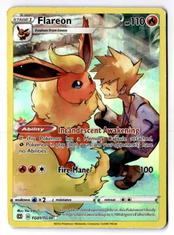Flareon Ultra Rare SWSH09: Brilliant Stars Trainer Gallery TG01/TG30 DAMAGED - Image 1