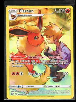 Pokemon Flareon TG01/TG30 Near Mint Pokemon SWSH Brilliant Stars Trainer Gallery - Image 1
