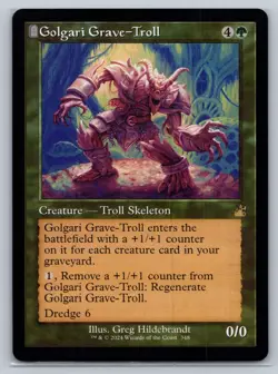 MTG Ravnica Remastered RVR Retro Border #348 Golgari Grave-Troll Rare Creature - Image 1