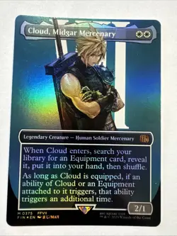 1x Cloud, Midgar Mercenary - Foil - Borderless Light Play MTG Magic - 375 - Image 1