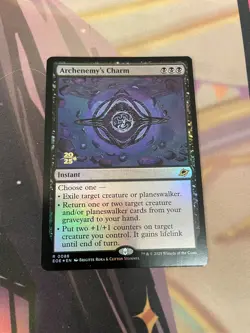 MTG - ARCHENEMY'S CHARM - PRERLEASE PROMO FOIL - RARE - NM - EOE - Image 1