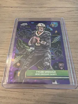 2025 Tyler Shough Topps Chrome Cosmic Purple Nebula /150 SP Rookie Card Saints - Image 1