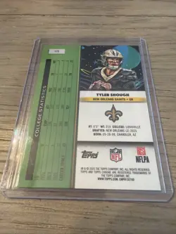 2025 Tyler Shough Topps Chrome Cosmic Purple Nebula /150 SP Rookie Card Saints - Image 2