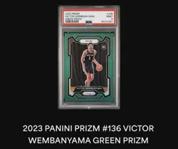 PSA 9 Victor Wembanyama Spurs Panini Green Prizm Holo #136 2023 Rookie Card RC - Image 4