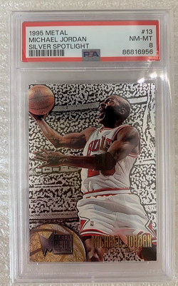 1995 METAL SILVER SPOTLIGHT #13 MICHAEL JORDAN NM-MT PSA 8 - Image 1
