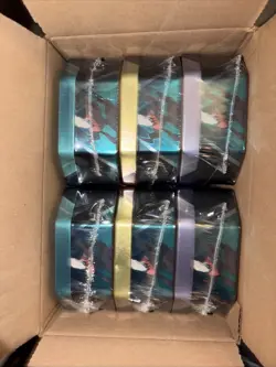 Pokemon TCG Triple Whammy Tin English Factory Sealed 6 Tins Destined Rivals - Image 1