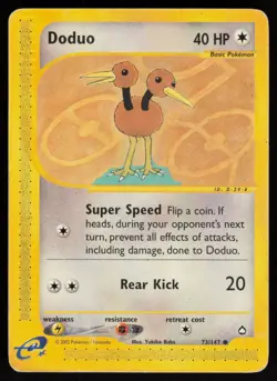 E-Reader Doduo 073/147 Aquapolis Pokemon TCG Card crease on bottom left - Image 1