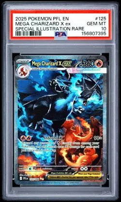 2025 Pokemon Phantasmal Flames - Mega Charizard X Ex No. 125 PSA 10 - Image 1