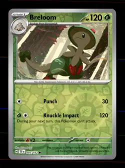 Breloom 007/162 Common Temporal Forces Pokemon Reverse Holo Near Mint - Image 1