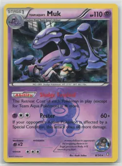 Team Aqua's Muk 8/34 Holo Rare Double Crisis Pokemon Moderately Played - Image 1