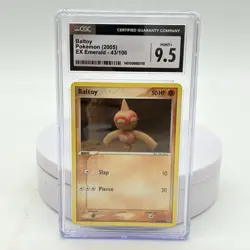 Pokemon TCG Baltoy 43/106 EX Emerald CGC Mint + 9.5 Card 2005 - Image 1