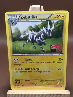 Pokemon HP Reverse Crosshatch Holo Zebstrika - 42/114 (League Promo) - Image 1