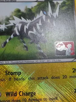Pokemon HP Reverse Crosshatch Holo Zebstrika - 42/114 (League Promo) - Image 3